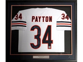 walter payton signed jersey framed